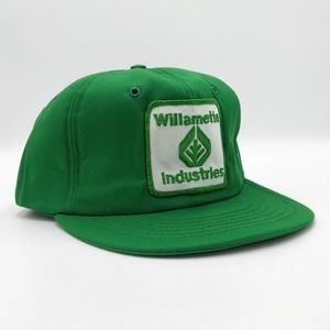 Willamette Industries Snapback Trucker Hat Patch Insulated Forest Green Vintage